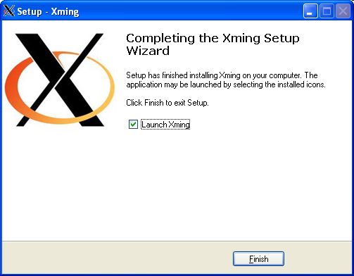 Installing Xming complete